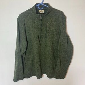 Woolrich Green Size X-Large Men's 1/4 Zip Sweatshirt Pocket Pullover Long Sleeve
